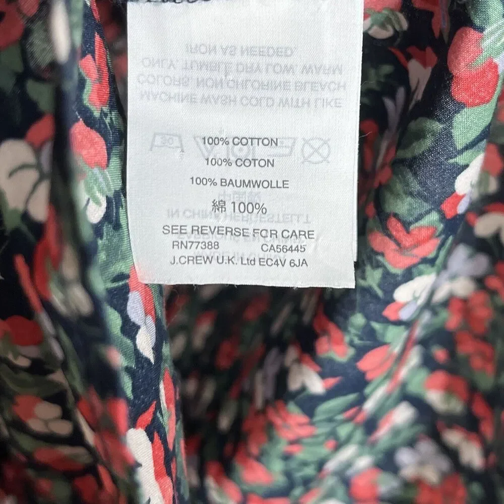 J. Crew Liberty Slim Perfect Shirt Sarah Floral Print Women’s Size 8 Cotton